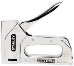 Stanley - Manual Staple Gun - 1/4, 5/16, 3/8, 1/2, 9/16" Staples, Chrome, Chrome Plated Steel - Exact Tooling