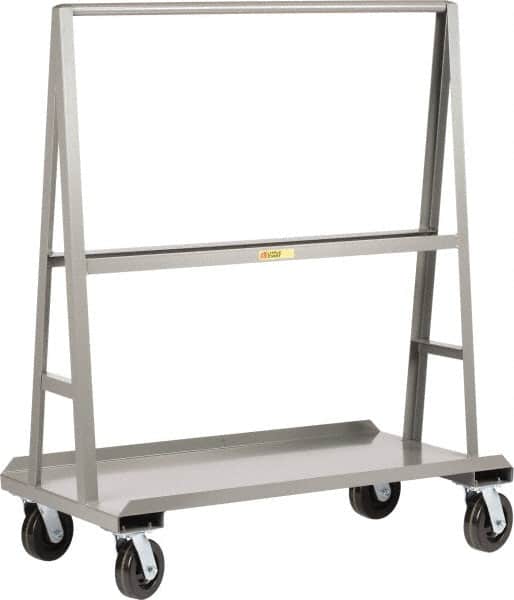Little Giant - 2,000 Lb Capacity Steel Panel Truck - Steel Deck, 48" OAW, 0" Platform Length, Phenolic Casters - Exact Tooling