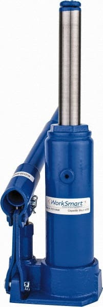 Value Collection - 2 Ton Capacity Side Pump Bottle Jack - 7-1/8" to 13-3/4" High, 4-5/8" Piston Stroke, 2" Screw Length, 1/2" Screw Diam, 0.86" Plunger Diam, 3-3/4" Long x 3-5/8" Wide Base - Exact Tooling