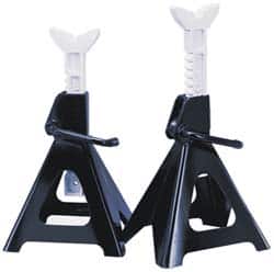 Value Collection - 12 Ton Load Capacity Ratcheting Jack Stand - 17-1/2 to 27-1/2 Inch High, 12 Inch Base Diameter x 12 Inch Long x 10-5/8 Inch Wide Chassis - Exact Tooling