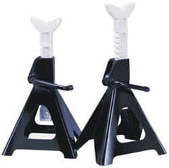 Value Collection - 12 Ton Load Capacity Ratcheting Jack Stand - 17-1/2 to 27-1/2 Inch High, 12 Inch Base Diameter x 12 Inch Long x 10-5/8 Inch Wide Chassis - Exact Tooling