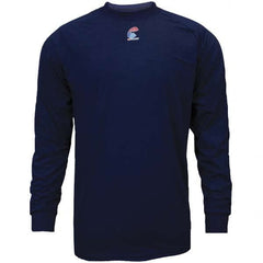 National Safety Apparel - Size M Navy Blue Flame Resistant/Retardant Long Sleeve Base Layer Shirt - Exact Tooling