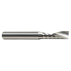 End Mills for Plastics - Single Flute - 0.0469″ (3/64″) Cutter Diameter × 0.2500″ (1/4″) Length of Cut Carbide Square Upcut End Mill for Plastic, 1 Flute - Exact Tooling