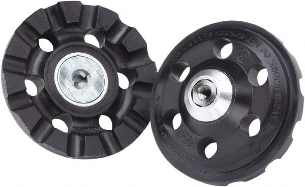 3M - 4" Diam Disc Backing Pad - 3/8" Shank Diam, Hard Density, 15,000 RPM, Roloc TR Compatible - Exact Tooling