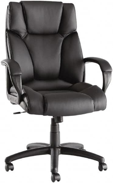 ALERA - 28-3/8" High Office/Managerial/Executive Chair - 21" Wide x 20" Deep, Soft Leather Seat, Black - Exact Tooling