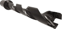 Allied Machine and Engineering - Series 22, 22 to 24mm Diam, 1" Diam Straight Shank with Flange, Helical Flute Spade Drill - 6-39/64" Max Depth, 7-59/64" Body Length, 10-13/64" OAL, Standard Length, Through Coolant - Exact Tooling