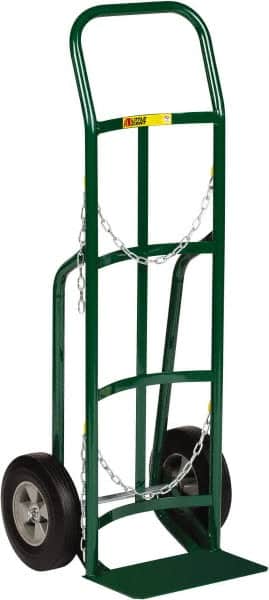 Little Giant - 800 Lb Capacity 47" OAH Cylinder Hand Truck - 8 x 14" Base Plate, Continuous Handle, Steel, Solid Rubber Wheels - Exact Tooling