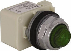 Schneider Electric - 120 V Green Lens Incandescent Pilot Light - Round Lens, Screw Clamp Connector - Exact Tooling