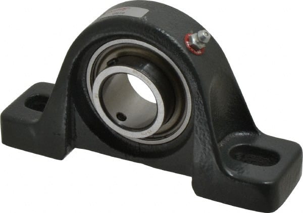 Browning - 1-3/16" ID, 6-3/16" OAL x 3-9/32" OAH Pillow Block - 2,567 Lb Static Cap, 4,381 Lb Dyn Cap, 4-23/32" Btw Mnt Hole Ctrs, 1-11/16" Base-to-Ctr Ht, Cast Iron - Exact Tooling