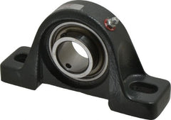 Browning - 1-3/16" ID, 6-3/16" OAL x 3-9/32" OAH Pillow Block - 2,567 Lb Static Cap, 4,381 Lb Dyn Cap, 4-23/32" Btw Mnt Hole Ctrs, 1-11/16" Base-to-Ctr Ht, Cast Iron - Exact Tooling