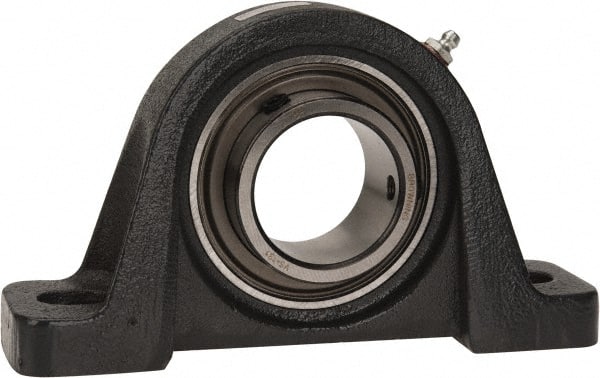Browning - 1-15/16" ID, 8" OAL x 4-9/16" OAH Pillow Block - 5,216 Lb Static Cap, 7,889 Lb Dyn Cap, 6-3/16" Btw Mnt Hole Ctrs, 2-1/4" Base-to-Ctr Ht, Cast Iron - Exact Tooling