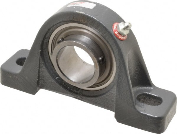 Browning - 1-7/16" ID, 6-3/4" OAL x 3-11/16" OAH Pillow Block - 3,493 Lb Static Cap, 5,782 Lb Dyn Cap, 5" Btw Mnt Hole Ctrs, 1-7/8" Base-to-Ctr Ht, Cast Iron - Exact Tooling