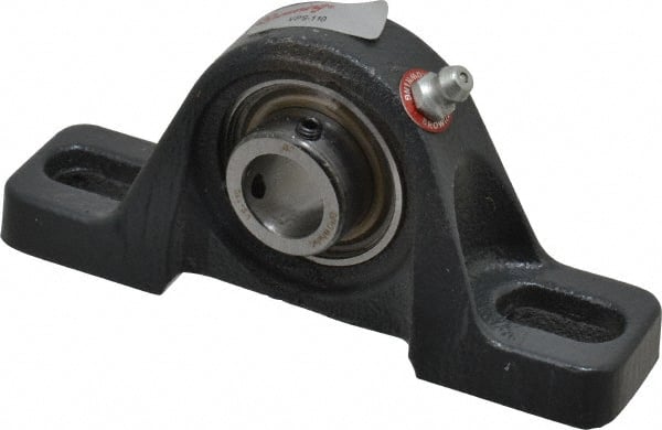 Browning - 5/8" ID, 4-7/8" OAL x 2-7/32" OAH Pillow Block - 1,444 Lb Static Cap, 2,611 Lb Dyn Cap, 3-7/16" Btw Mnt Hole Ctrs, 1-3/16" Base-to-Ctr Ht, Cast Iron - Exact Tooling