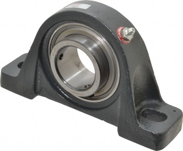 Browning - 1-11/16" ID, 7-3/8" OAL x 4-1/4" OAH Pillow Block - 5,139 Lb Static Cap, 7,901 Lb Dyn Cap, 5-21/32" Btw Mnt Hole Ctrs, 2-1/8" Base-to-Ctr Ht, Cast Iron - Exact Tooling