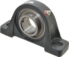 Browning - 1-11/16" ID, 7-3/8" OAL x 4-1/4" OAH Pillow Block - 5,139 Lb Static Cap, 7,901 Lb Dyn Cap, 5-21/32" Btw Mnt Hole Ctrs, 2-1/8" Base-to-Ctr Ht, Cast Iron - Exact Tooling