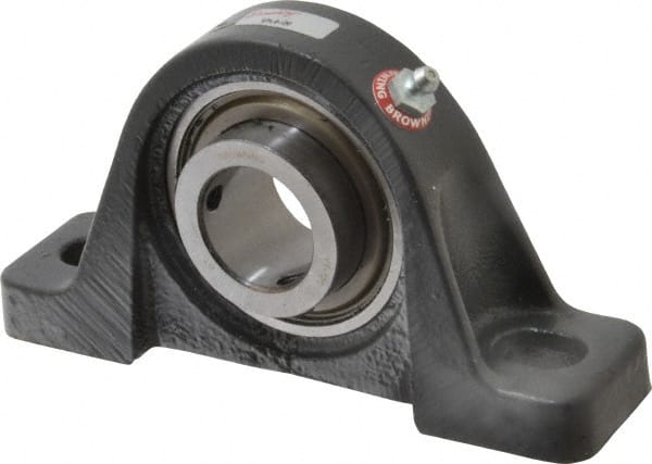 Browning - 1-1/4" ID, 6-3/4" OAL x 3-5/8" OAH Pillow Block - 3,493 Lb Static Cap, 5,782 Lb Dyn Cap, 5" Btw Mnt Hole Ctrs, 1-13/16" Base-to-Ctr Ht, Cast Iron - Exact Tooling