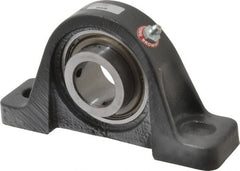 Browning - 1-1/4" ID, 6-3/4" OAL x 3-5/8" OAH Pillow Block - 3,493 Lb Static Cap, 5,782 Lb Dyn Cap, 5" Btw Mnt Hole Ctrs, 1-13/16" Base-to-Ctr Ht, Cast Iron - Exact Tooling