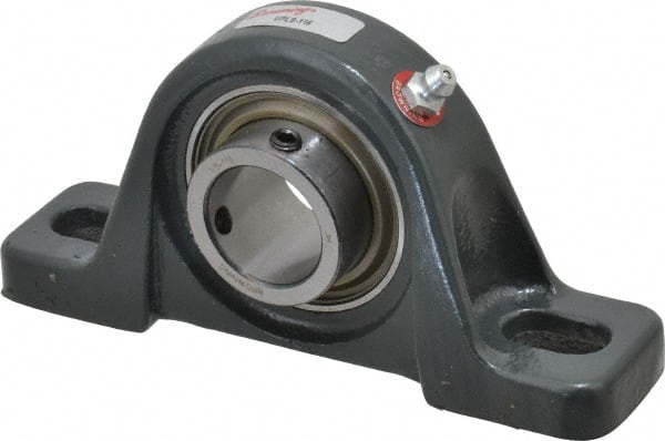 Browning - 1" ID, 5-1/2" OAL x 2-11/16" OAH Pillow Block - 1,651 Lb Static Cap, 2,801 Lb Dyn Cap, 4-1/8" Btw Mnt Hole Ctrs, 1-5/16" Base-to-Ctr Ht, Cast Iron - Exact Tooling