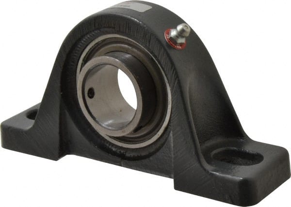 Browning - 1-1/4" ID, 6-3/16" OAL x 3-5/32" OAH Pillow Block - 2,567 Lb Static Cap, 4,381 Lb Dyn Cap, 4-5/8" Btw Mnt Hole Ctrs, 1-9/16" Base-to-Ctr Ht, Cast Iron - Exact Tooling