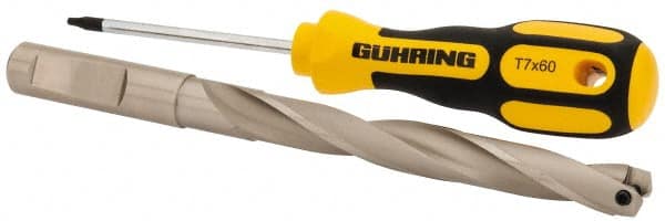 Guhring - 12.5 to 12.99mm Diam, 93.3mm Max Depth, 5/8" Shank Diam, 113mm Flute, 160mm OAL, Replaceable Tip Drill - HT 800 WP Insert, Series 4109 - Exact Tooling