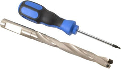 Guhring - 12 to 12.49mm Diam, 89.7mm Max Depth, 1/2" Shank Diam, 109mm Flute, 156mm OAL, Replaceable Tip Drill - HT 800 WP Insert, Series 4109 - Exact Tooling