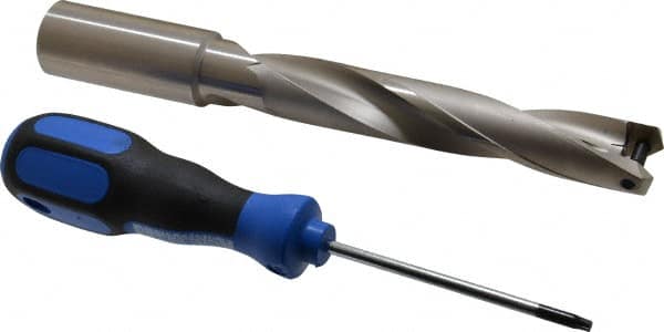 Guhring - 21.99mm Diam, 114.1mm Max Depth, 25mm Shank Diam, 207mm OAL, Replaceable Tip Drill - HT 800 WP Insert, Series 4108 - Exact Tooling