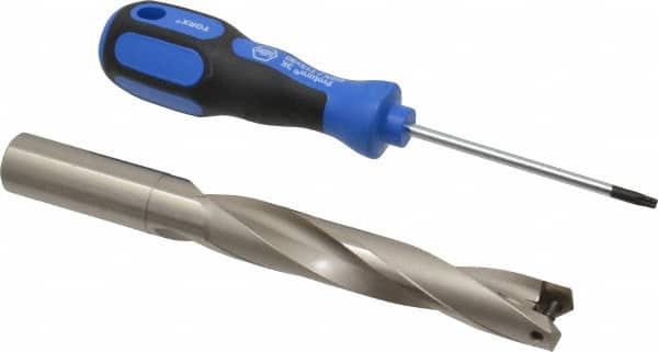 Guhring - 3/4 to 0.767" Diam, 101.1mm Max Depth, 19.05mm Shank Diam, 182mm OAL, Replaceable Tip Drill - HT 800 WP Insert, Series 4108 - Exact Tooling