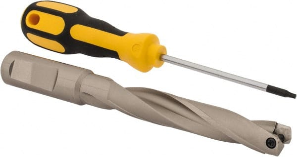 Guhring - 0.65 to 0.669" Diam, 88.1mm Max Depth, 19.05mm Shank Diam, 164mm OAL, Replaceable Tip Drill - HT 800 WP Insert, Series 4108 - Exact Tooling