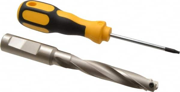 Guhring - 0.512 to 17/32" Diam, 69.9mm Max Depth, 15.88mm Shank Diam, 137mm OAL, Replaceable Tip Drill - HT 800 WP Insert, Series 4108 - Exact Tooling