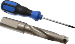 Guhring - 0.827 to 0.846" Diam, 68.6mm Max Depth, 1" Shank Diam, 101mm Flute, Replaceable Tip Drill - HT 800 WP Insert, Series 4107 - Exact Tooling