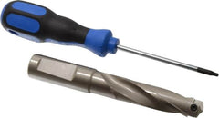 Guhring - 0.689 to 0.708" Diam, 57.4mm Max Depth, 3/4" Shank Diam, 84mm Flute, Replaceable Tip Drill - HT 800 WP Insert, Series 4107 - Exact Tooling