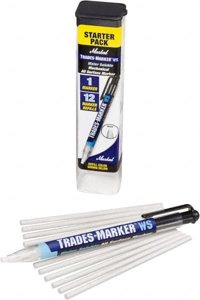Markal - White All Purpose Wax Crayon - Flat Tip - Exact Tooling