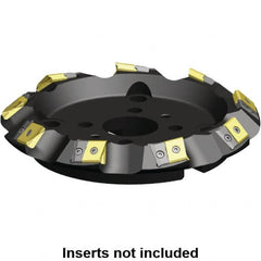 Kennametal - 10" Cut Diam, 2-1/2" Arbor Hole, 17.15mm Max Depth of Cut, 45° Indexable Chamfer & Angle Face Mill - 9 Inserts, LN.U 2410... Insert, Right Hand Cut, 9 Flutes, Series MEGA45 - Exact Tooling