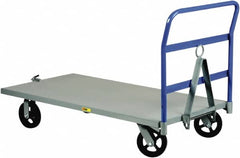 Little Giant - 2,000 Lb Capacity Steel Caster Steer Trailer - Steel Deck, 36" OAW, 72" Platform Length x 11-1/2" Platform Height, Mold On Rubber Casters - Exact Tooling