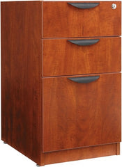 ALERA - 15-5/8" Wide x 28-1/2" High x 28-1/2" Deep, 3 Drawer Full Pedestal - Woodgrain Laminate, Cherry - Exact Tooling