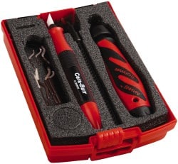 Shaviv - 11 Piece High Speed Steel Blade Hand Deburring Tool Set - B, E Blade Holder, B10, B11, B25;E111, E250, E400, E707 Blades, For Straight Edge, Hole Edge, Hole Inner Surface, Flat Surface - Exact Tooling