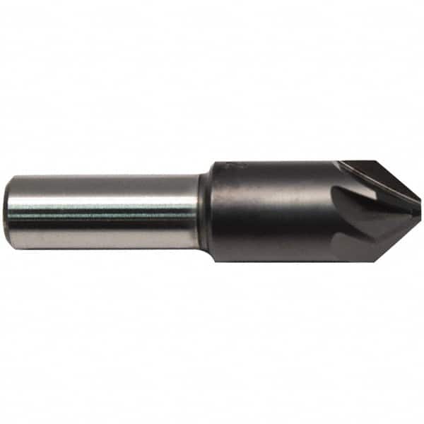 M.A. Ford - 1/8" Head Diam, 1/8" Shank Diam, 6 Flute 90° High Speed Steel Countersink - Exact Tooling