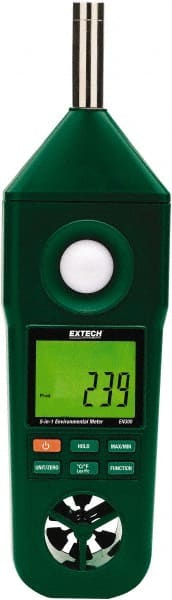 Extech - -148 to 2,372°F, 10 to 95% Humidity Range, Thermo-Hygrometer, Anemometer and Light-Sound Meter - 4% Relative Humidity Accuracy - Exact Tooling