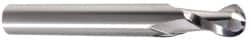 Onsrud - 5/16" Cutting Diam x 1/2" Length of Cut, 2 Flute, Upcut Spiral Router Bit - Uncoated, Right Hand Cut, Solid Carbide, 3" OAL x 5/16" Shank Diam, Ball End Taper, 30° Helix Angle - Exact Tooling