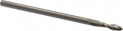 Onsrud - 1/8" Cutting Diam x 1/2" Length of Cut, 2 Flute, Upcut Spiral Router Bit - Uncoated, Right Hand Cut, Solid Carbide, 2-1/2" OAL x 1/8" Shank Diam, Ball End Taper, 30° Helix Angle - Exact Tooling