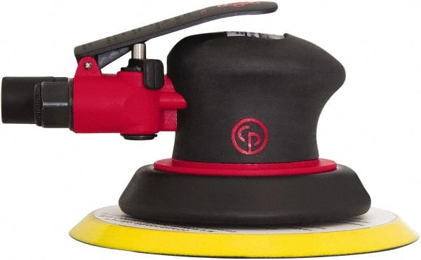 Chicago Pneumatic - 12,000 OPM, 8 CFM Air Consumption, Palm Air Orbital Sander - Round Pad, 1/4" Inlet - Exact Tooling