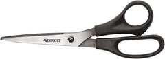 Westcott - 3-19/64" LOC, 8" OAL Stainless Steel Standard Standard - Plastic Straight Handle, For General Purpose Use - Exact Tooling
