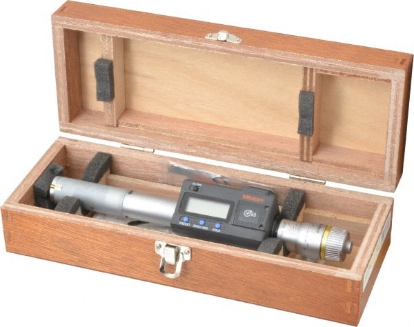 Mitutoyo - 0.8" to 1", IP65, TiN Finish, Electronic Inside Micrometer - 0.00005" Resolution, 0.00015" Accuracy - Exact Tooling