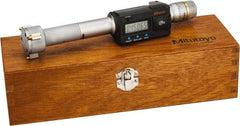 Mitutoyo - 1.2" to 1.6", IP65, TiN Finish, Electronic Inside Micrometer - 0.00005" Resolution, 0.00015" Accuracy - Exact Tooling
