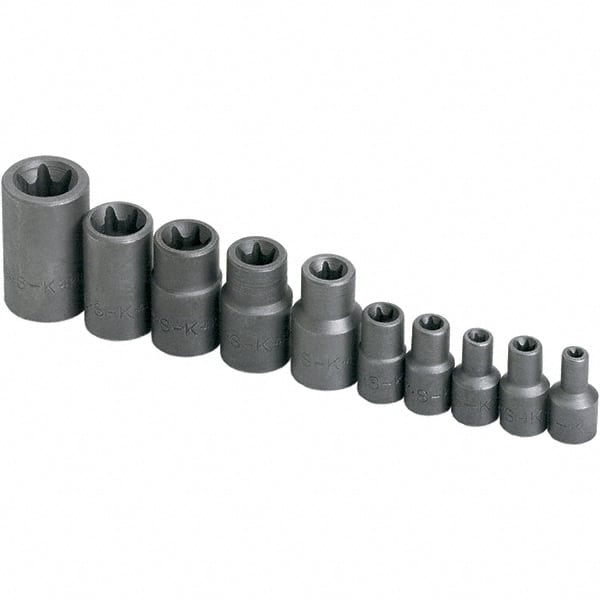 SK - 1/4" Drive Standard Socket Set - E4 to E18 Torx, Torx Measurement Standard - Exact Tooling