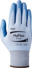 Ansell - Size XL (10), ANSI Cut Lvl 2, Puncture Lvl 2, Abrasion Lvl 3, Polyurethane Coated Dyneema Diamond HPPE liner Cut Resistant Gloves - 12" Long, Palm Coated, Dyneema/Nylon & Spandex Lining, Knit Wrist, Blue, Paired - Exact Tooling
