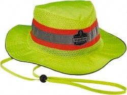 Ergodyne - Personal Evaporative Class Headwear Hi-Vis Ranger Hat with Cooling Towel - 1' Long, Lime, Polyester & PVA - Exact Tooling