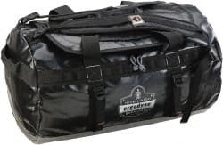Ergodyne - 2 Pocket, 4,395 Cubic Inch, Tarpaulin, 600D Polyester Water Resistant Empty Duffel Bag - 23-1/2 Inch Wide x 10-1/2 Inch Deep x 10-1 2 Inch High, Black - Exact Tooling