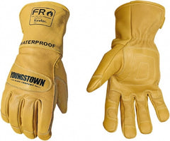 Youngstown - Size L, Leather or Synthetic Leather, Arc Flash, Flame Resistant & Waterproof Gloves - Waterproof & Kevlar Lined, 50.5 cal/Sq cm Max Arc Protection, HRC 4, ANSI Cut Level 2, NFPA70E & ASTM F2302 - Exact Tooling