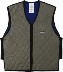 Ergodyne - Size M, Gray Cooling Vest - 36 to 38" Chest, Zipper Front, Nylon - Exact Tooling